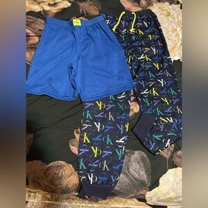Calvin Klein Blue and Multicolor Pajama Set